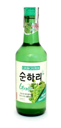 Bebida Coreana Soju Chum Churum Sabor Grape Uva 360ml Lotte