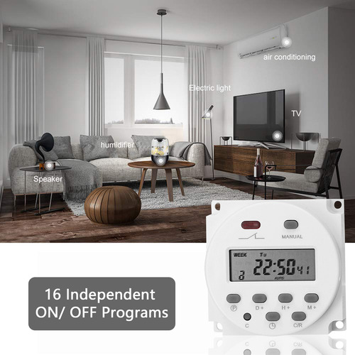 Timer Digital Programable Semanal 16 Programas Indepe