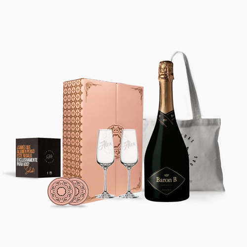 Experiencia Champagne Baron B 750ml Box Copas Negras