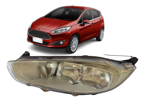 Farol Ford New Fiesta Esquerdo 2014 A 2017 Com Detalhe 