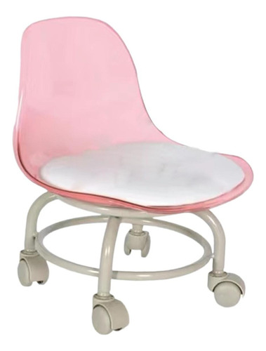 Silla Con Asiento De Ruedas Taburete De Pedicura Rosa