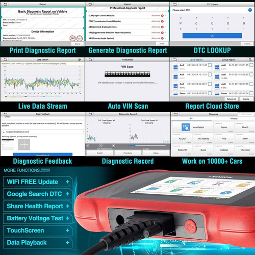Escáner Obd2 Launch Crp129e, 8 Servicios De Reseteo, Abs/srs