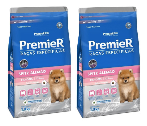 Ração Premier Cão Spitz Alemão Filhote 1kg Kit 2 Unidades