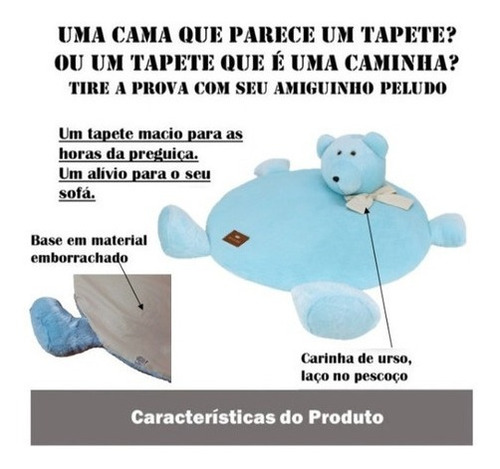 Tapete Caminha Urso Pelúcia Para Cachorro Pequeno E Filhote