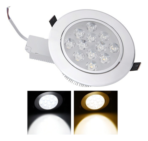 Empotrado Plafon Led 12w Spot Bote 11 Cm O 12 Cm Pqte 10 Pza Color Blanco
