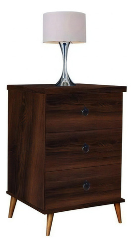 Mesa De Cabeceira 3 Gavetas Creta Retrô Móveis Icwt