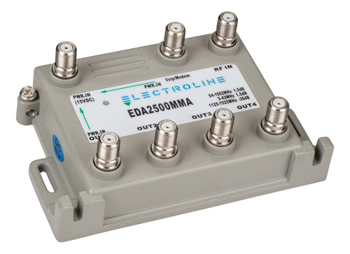 Electroline Amplificador De Distribucion Rf/catv De 4 Puerto