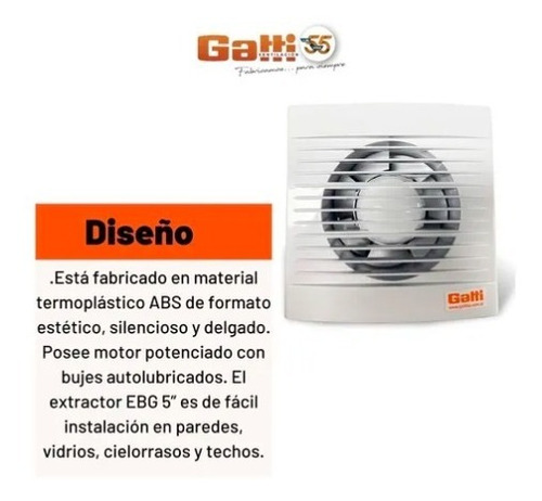 Imagen 5 de 9 de Extractor De Aire Baño 5 Gatti Ventilación Motor Potenciado