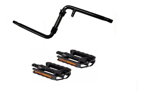 Pédevela + Jogo Centro + Pedal Comum Naylon Bicicleta Aro 26
