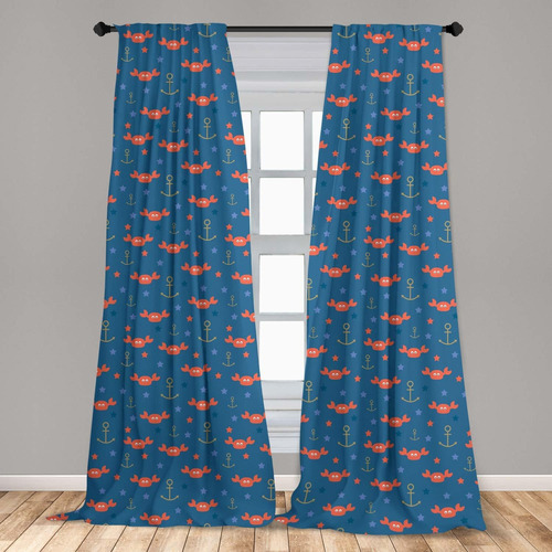 Under The Sea 2 Panel Curtain Set  Sea Crabs  S And Anc...
