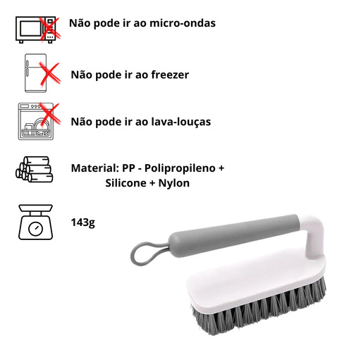 Escova Esfregão Multiuso Limpa Piso Calçado Lavanderia Flow