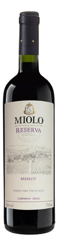 Vinho Merlot Miolo Reserva adega Miolo Wine Group Vitivinicultura 750 ml em um estojo de sem estojo