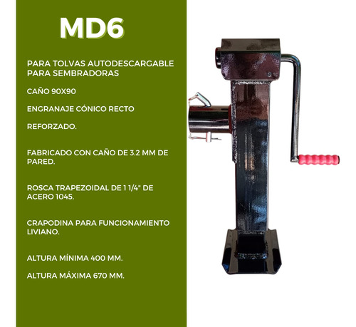 Pata Estabilizador Para Tolva Autodescargable / Sembradora