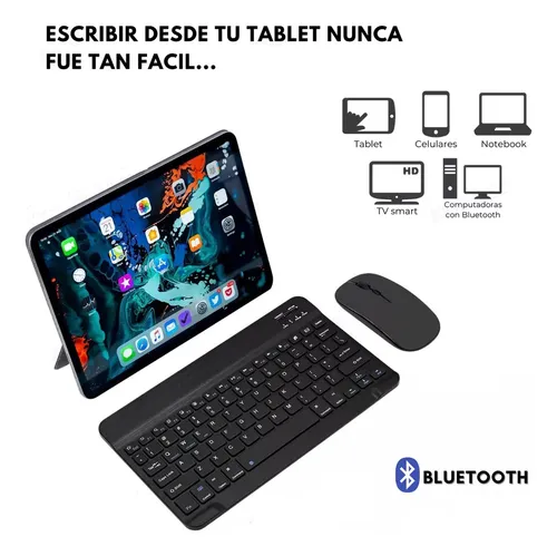 Combo Mini Teclado Y Mouse Bluetooth Inalambrico Recargable