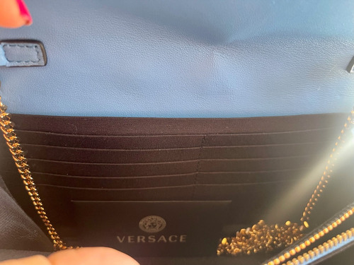 Versace Medusa Cartera Celeste Nueva