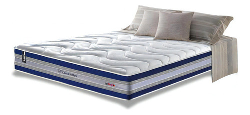 Colchão Queen Firme Molas Pocket Cama Inbox Select Azul