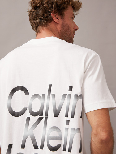 Polera Blown Up Diffused Stacked Blanco Calvin Klein