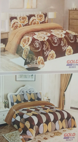 Imagen 8 de 10 de Acolchado 2 Plazas, Con 2 Fundas. Forrado Con Corderito