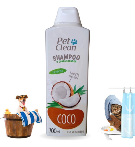 Shampoo Coco Pet Clean 700 Ml Para Cães E Gatos