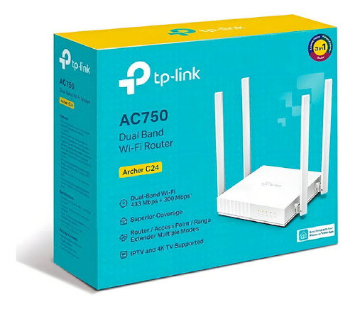 Tp-link Router Wifi Doble Banda 4 Antenas Ac750 Archer C24