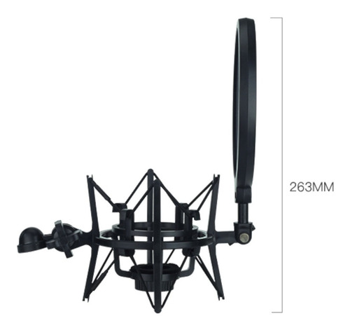 Imagen 4 de 10 de Shockmount Grande Con Antipop Para Microfono Condenser