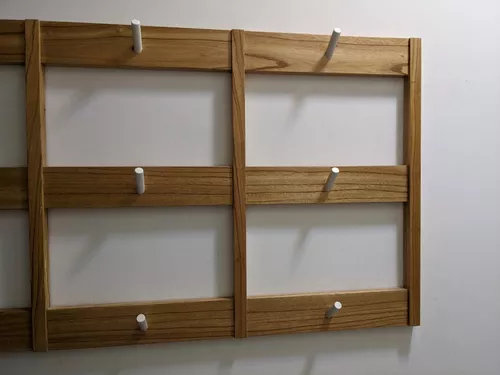 Perchero Nórdico De Pared Madera Paraíso 9 Perchas