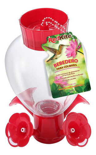 Alimentador Bebedero Colibrí 1.2 Litros Esfera Petunias