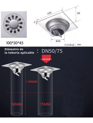 Doble Propósito Coladera De Acero 304inoxidable Piso Desagüe