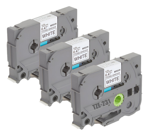 3x Fita Compatível Tze 231 P/ Brother Pt-h110 Pt-h105 Com Nf