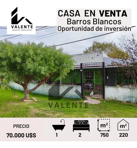 !vendida! .en Venta Casa En Barros Blancos Km. 25.000 Con 220 M² Edificados Y Un Terreno De 750m²  Precio: 70.000 Usd.