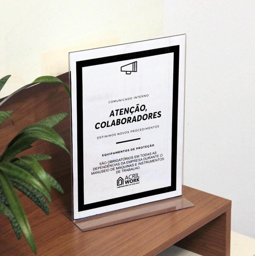 Display Porta Folha Acrílico Vertical T A4