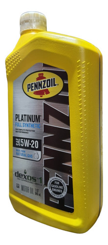Aceite 5w20 Pennzoil Platinum 946 Ml Made In U.s.a.