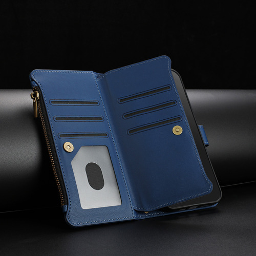 Funda Tipo Cartera De Piel Con Cierre De 9 Ranuras Para Huawei Nova Y70/y90, 6 Colores, Función Atril, Desmontable, Correa De Muñeca