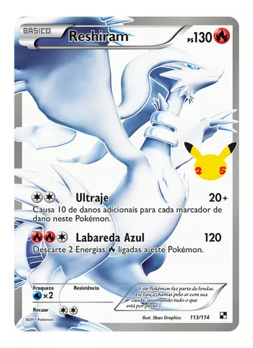 Carta Pokémon Lendário Zekrom Celebrações