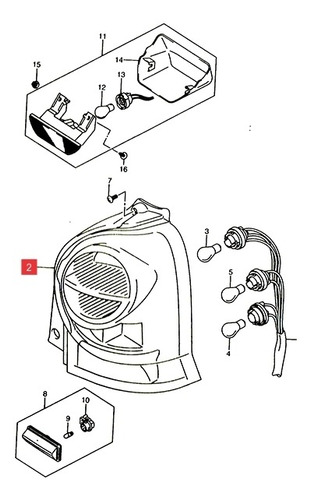 Faro Trasero Izq.  Suzuki Alto K10 2009-14
