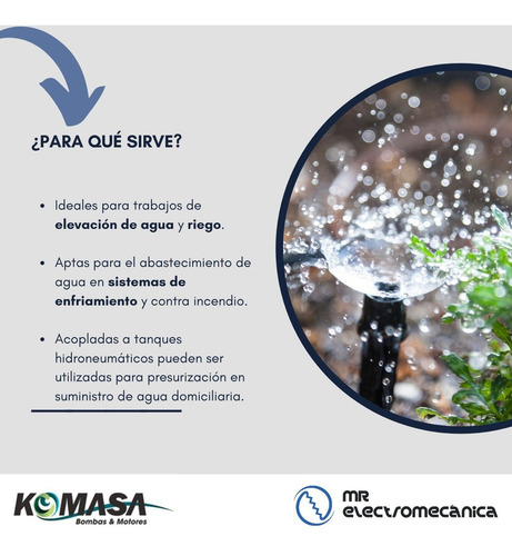 Bomba Elevadora De Agua 1 Hp Komasa Kb2 Centrífuga Nacional