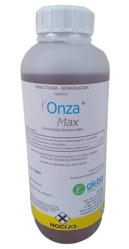Insecticida Onza Max Gleba Gorgojos Polillas 1 L