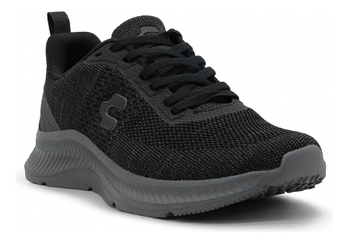 Tenis Para Hombre Charly® Walking Relax Textil Negro Gris