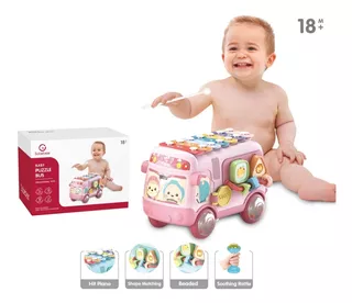 Autobus Rompecabezas Xilofono Juguete Interactivo Para Bebe