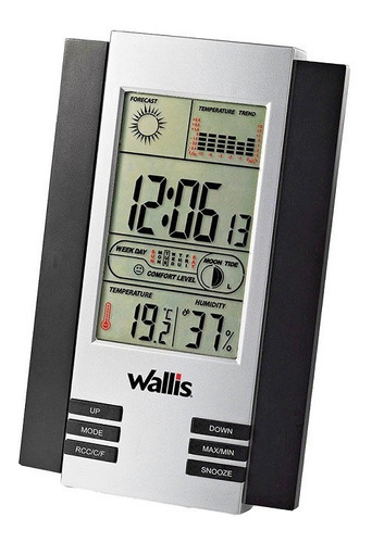 Estación Wallis Climatológica Reloj/calendario/alarma Plata