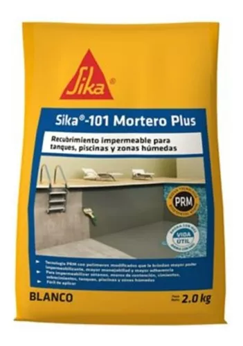 Sika 101 Mortero Plus Recubrimiento Impermeable Blanco x 50 kg Sika