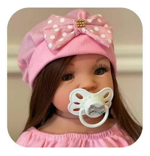 Boneca Bebê Menina Reborn Silicone Pode Molhar Kit Itens