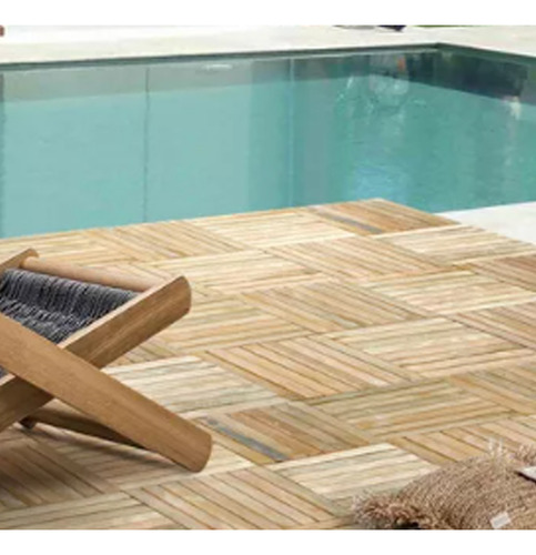 Deck Madeira Modular 35x35 Natural Área Interna E Externa