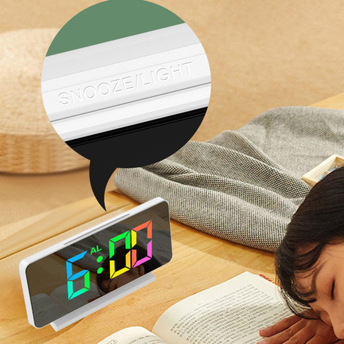 Despertador Colorido Grande Mesa Com Display De Led
