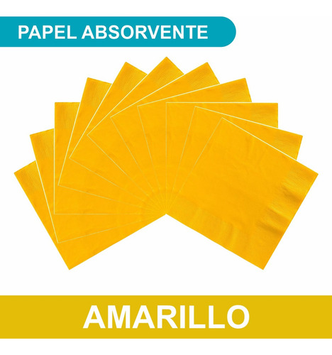 100 Pzas Servilletas De Papel Party Is On Color Amarillo