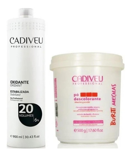 Cadiveu Kit Pó Descolorante + Água Oxigenada 20 Volumes 