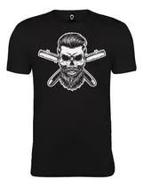 Comprar Playera Hombre Barba Calavera Barbería Barber Shop Hipster 
