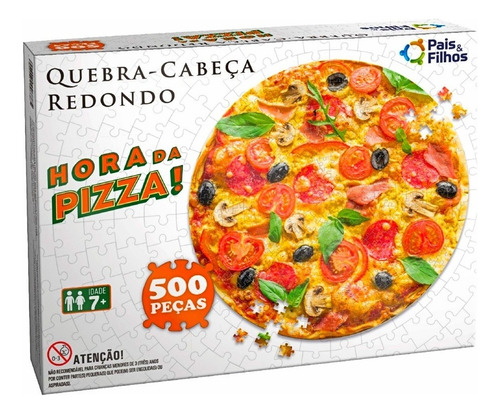 Quebra-cabeça Redondo 500 Peças Pizza