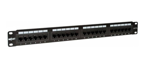 Patch Panel Nexxt Cat6 De 24 Puertos Para Rack 1ur Tipo 110 