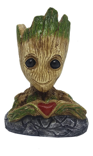 Baby Groot Vaso Porta Objetos Marvel 15cm - Coração